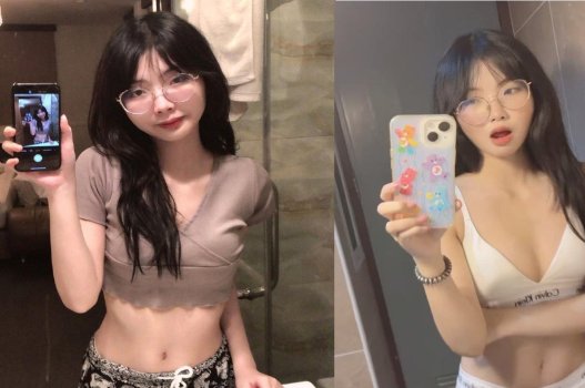 Cô em dâm trắng nõn đánh răng để bú cu